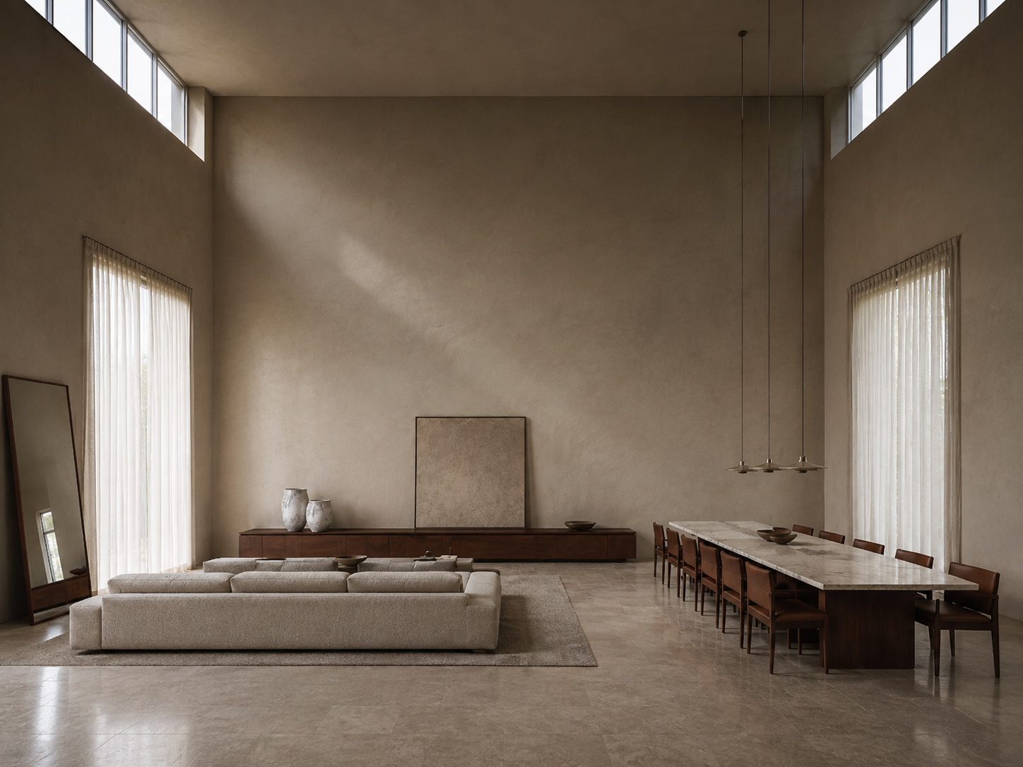 Palazzo Moderno — Loggia, the shaded edge; reflected daylight only