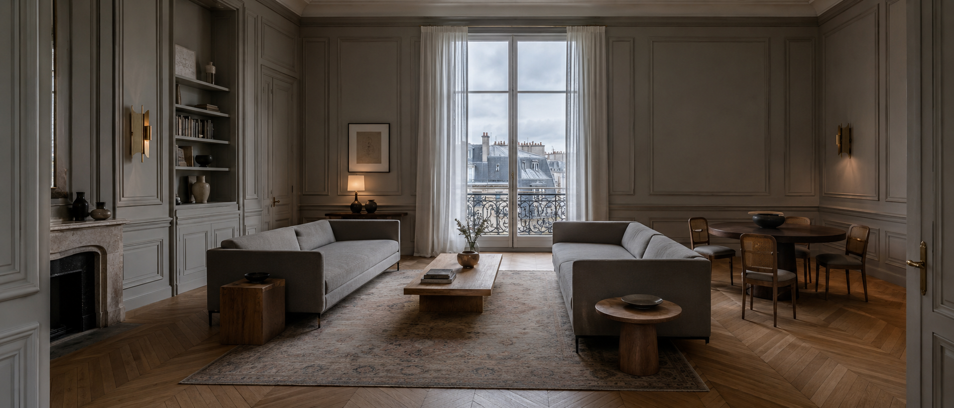 Rive Gauche — establishing panorama of the whole curation at Wolf Casa, Indore
